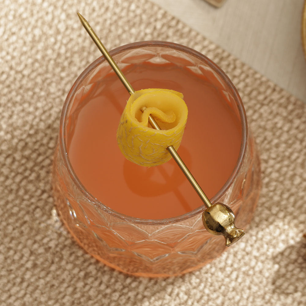 Pomegranate Metal Appetizer Picks, Set of 6 - Gold