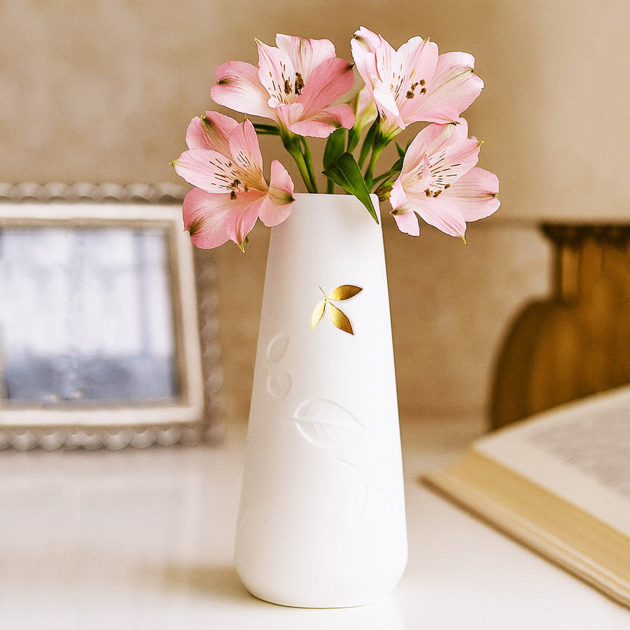 Porcelain Vase Large - Golden Leaf