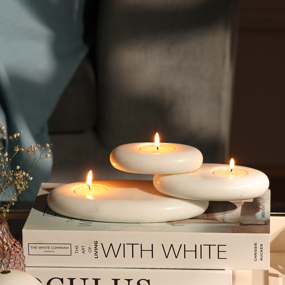 Portia Tiered Tealight Holder - White