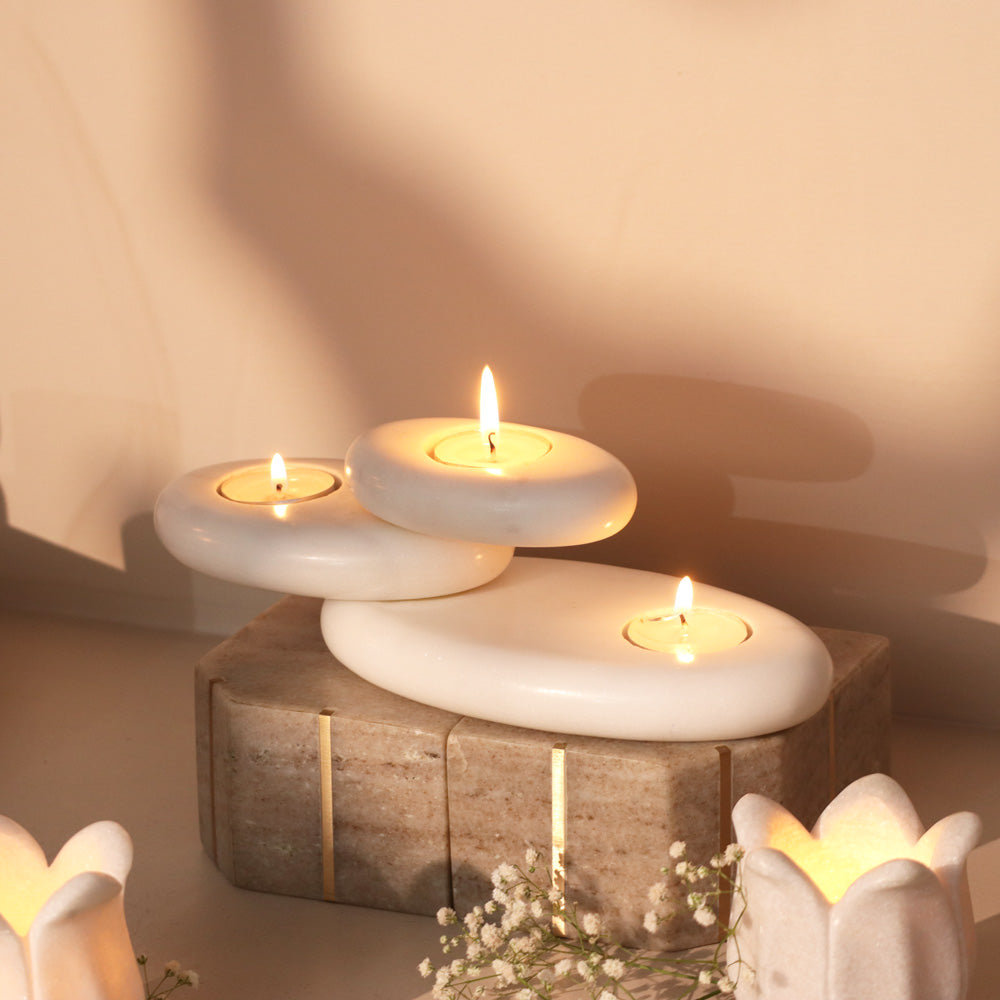 Portia Tiered Tealight Holder - White