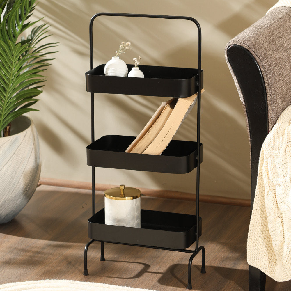 Posta 3-Tier Metal Shelf - Black