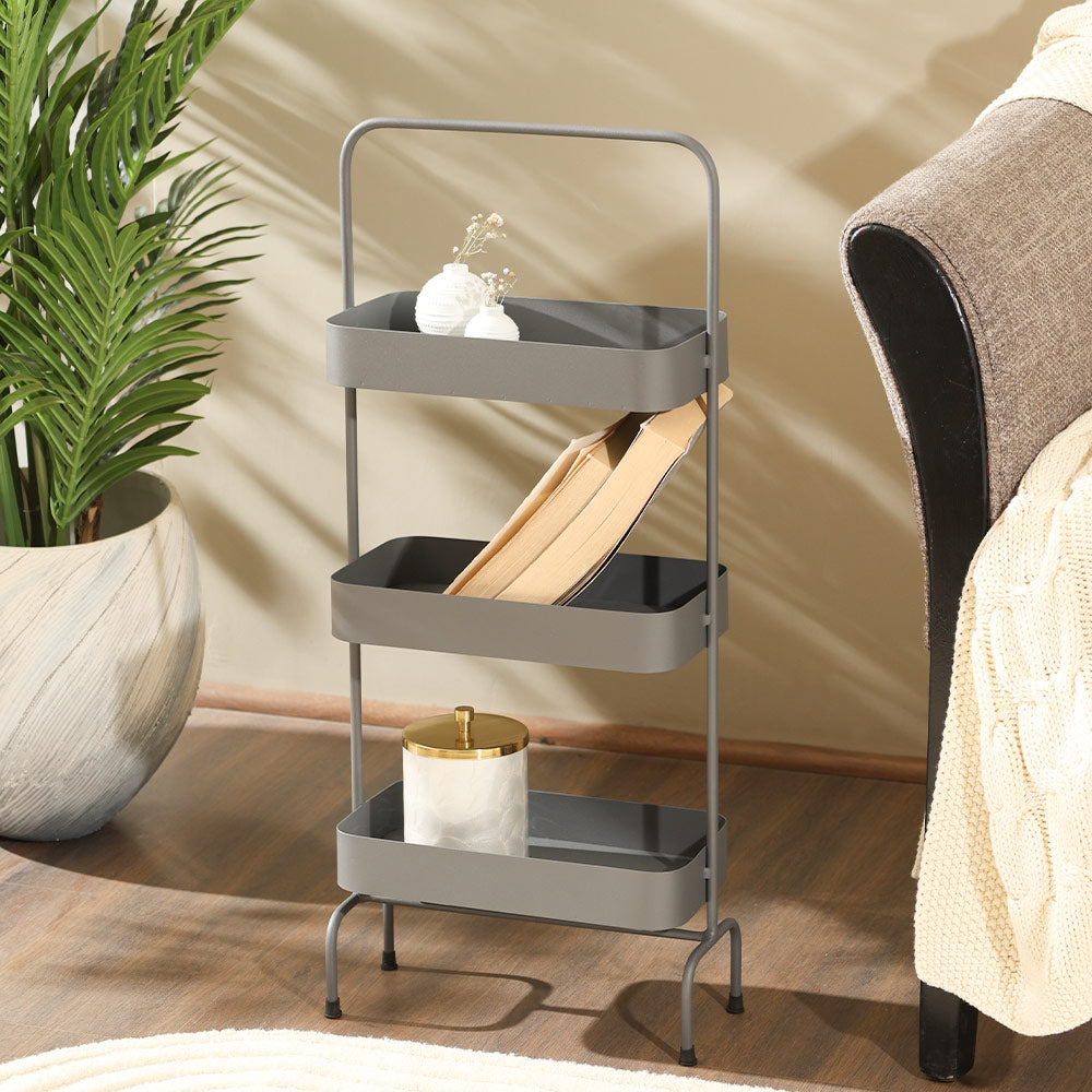 Posta 3-Tier Metal Shelf - Grey