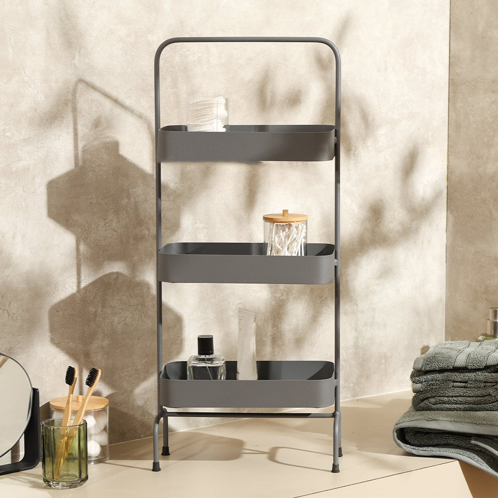 Posta 3-Tier Metal Shelf - Grey