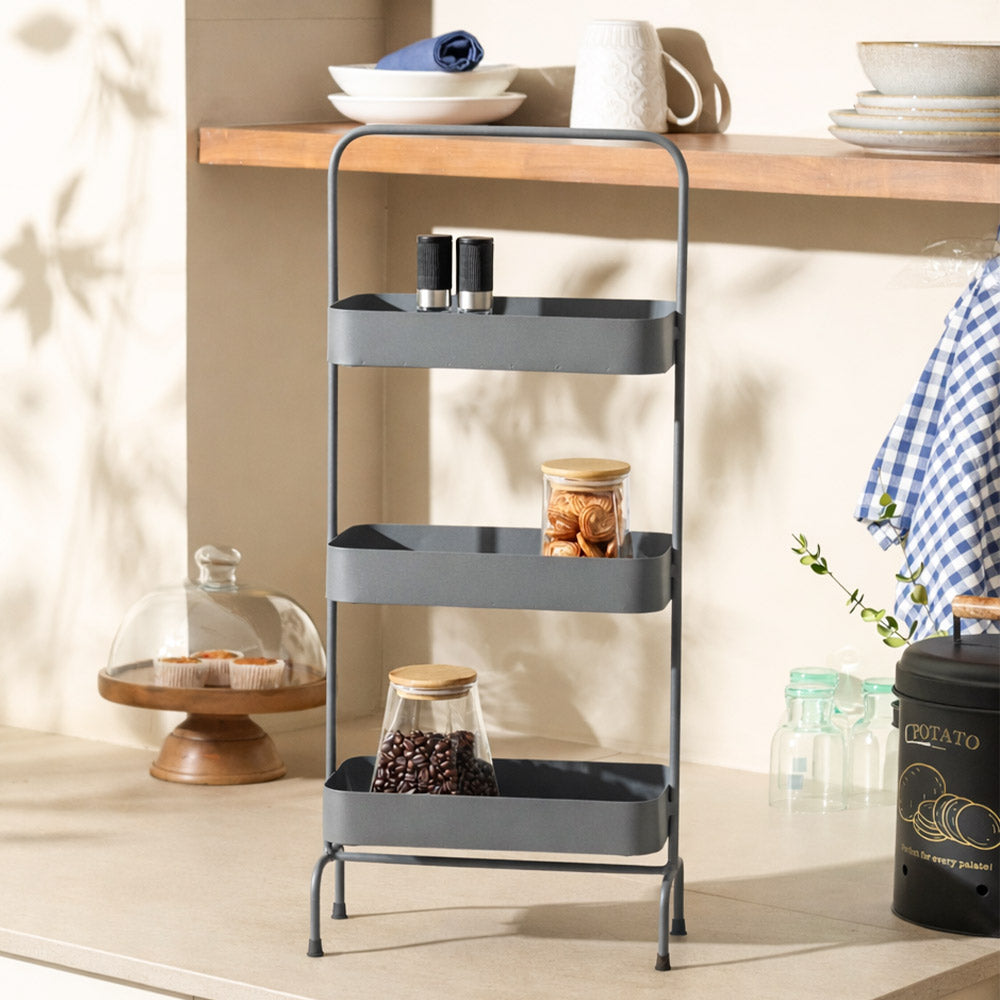 Posta 3-Tier Metal Shelf - Grey