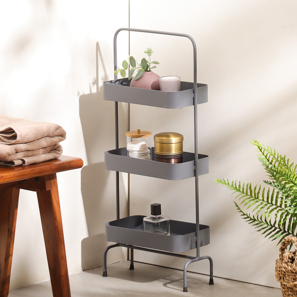 Posta 3-Tier Metal Shelf - Grey