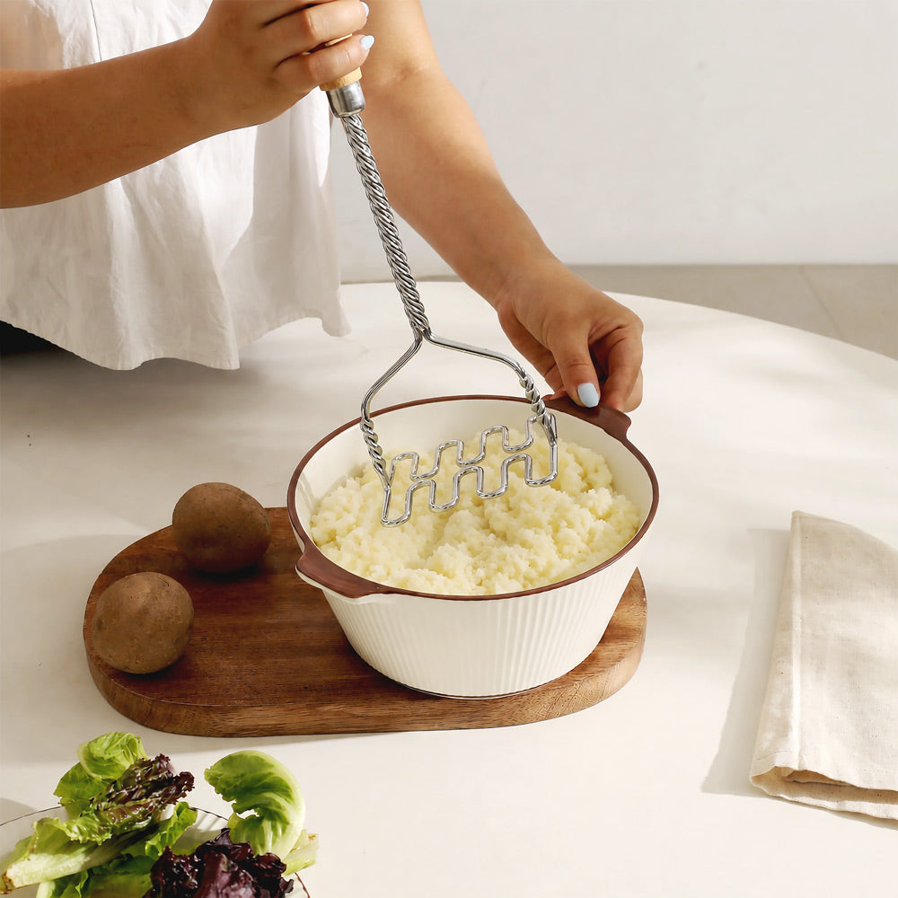 Potato Masher with Wooden Handle