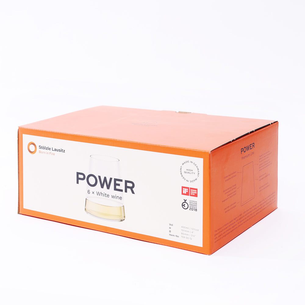 Power Stemless Wine Glasses 380ml, Set of 6