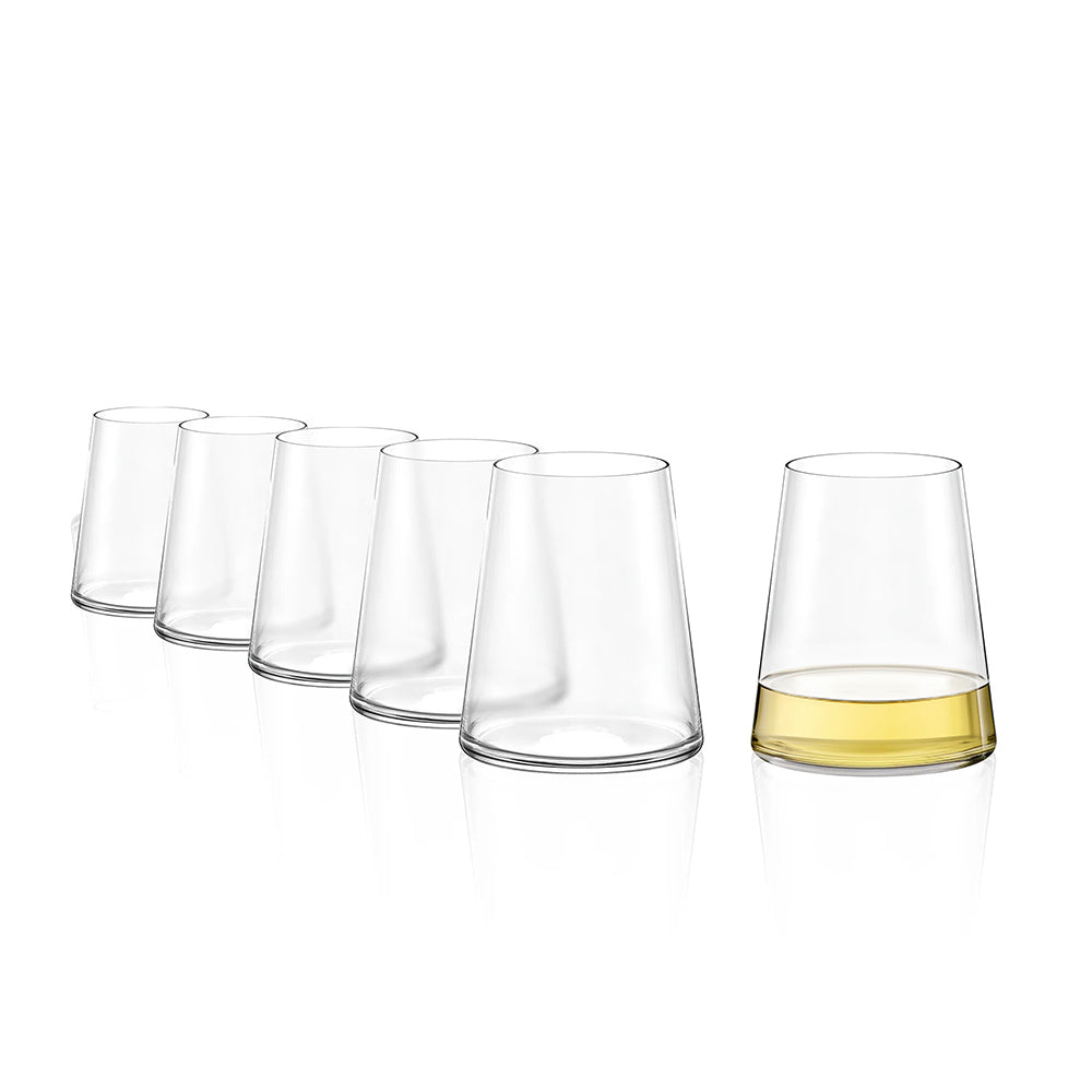 Power Stemless Wine Glasses 380ml, Set of 6