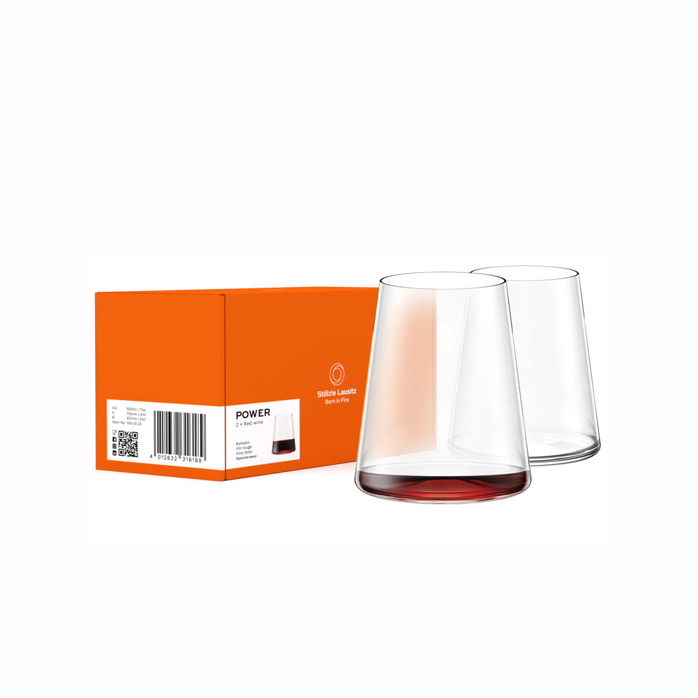 Power Stemless Wine Glasses 520ml, Set of 2