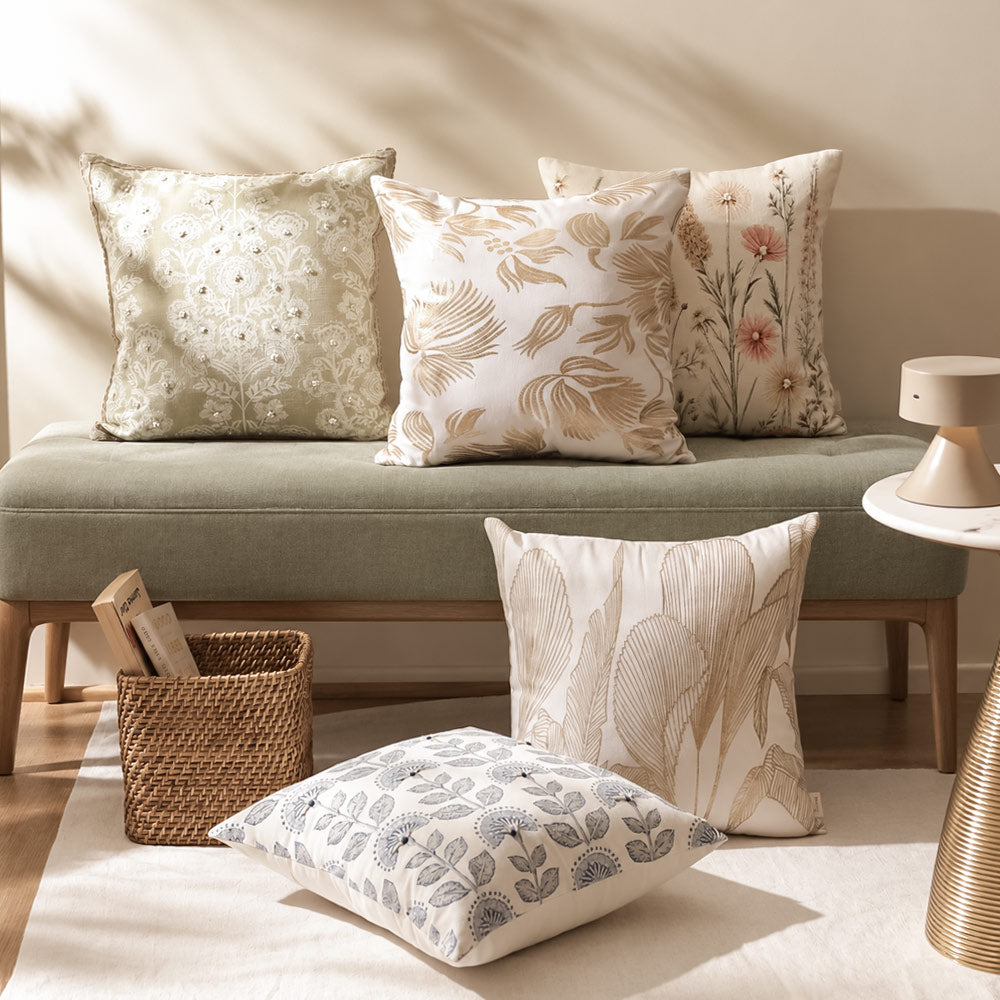 Prairie Embroidered Cushion Cover 45x45cm - Multicolor