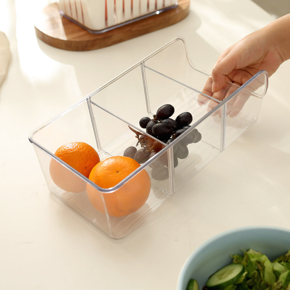 Pret 3 Section Fridge and Pantry Bin - Clear