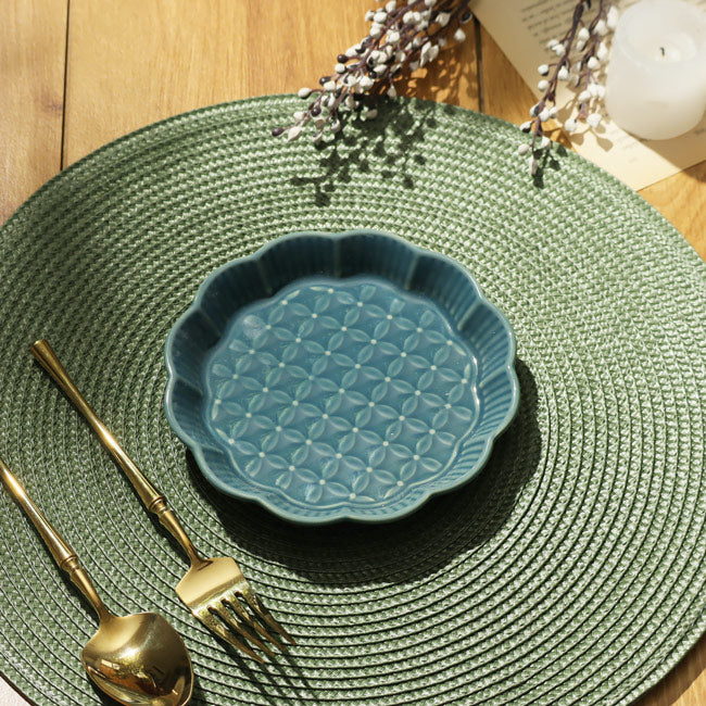 Primrose Dessert Plate - Pine Green