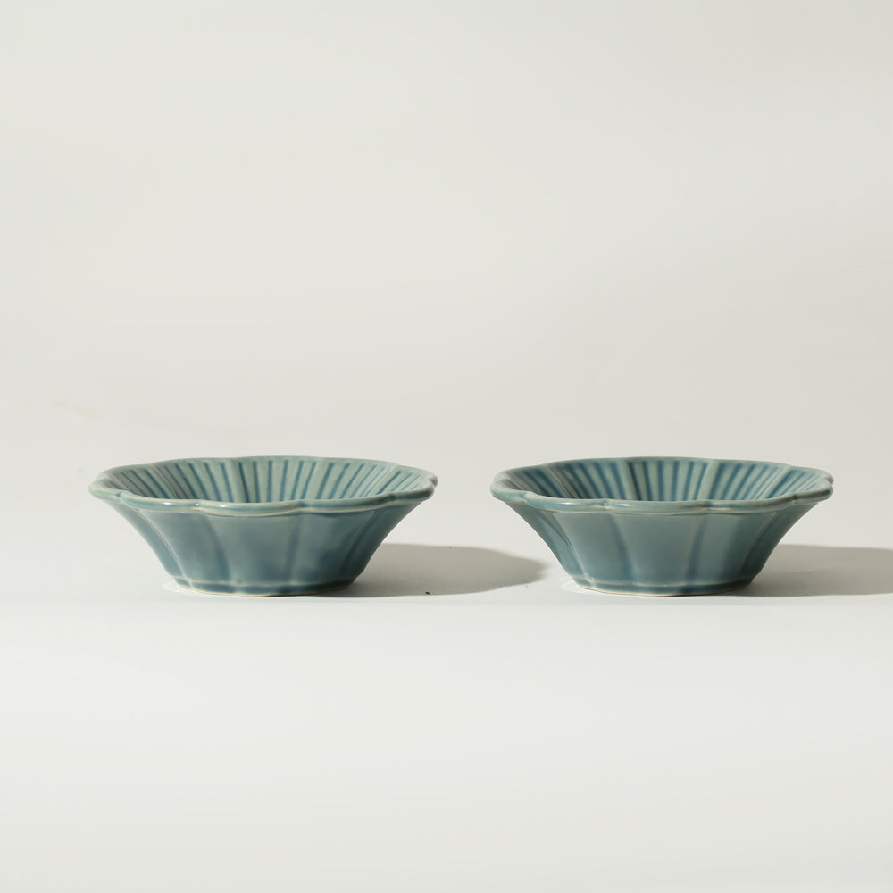 Primrose Dip Bowls, Set of 2 - Pine Green