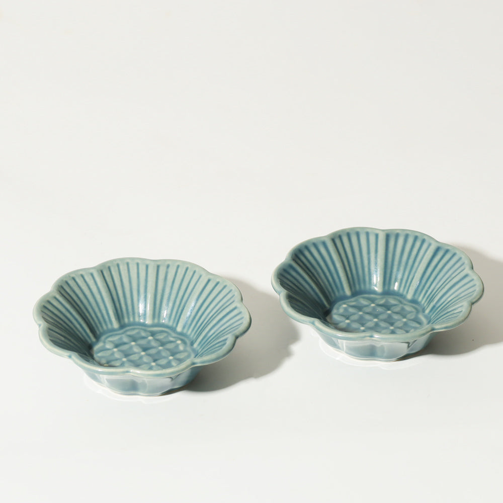 Primrose Dip Bowls, Set of 2 - Pine Green