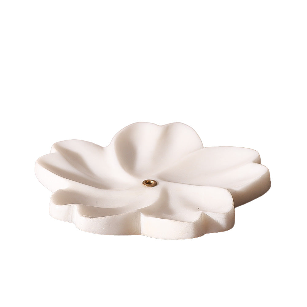 Primrose Marble Incense Holder - White