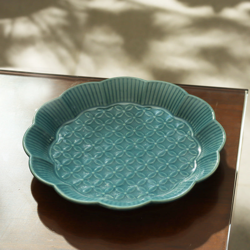 Primrose Quarter Plate - Pine Green