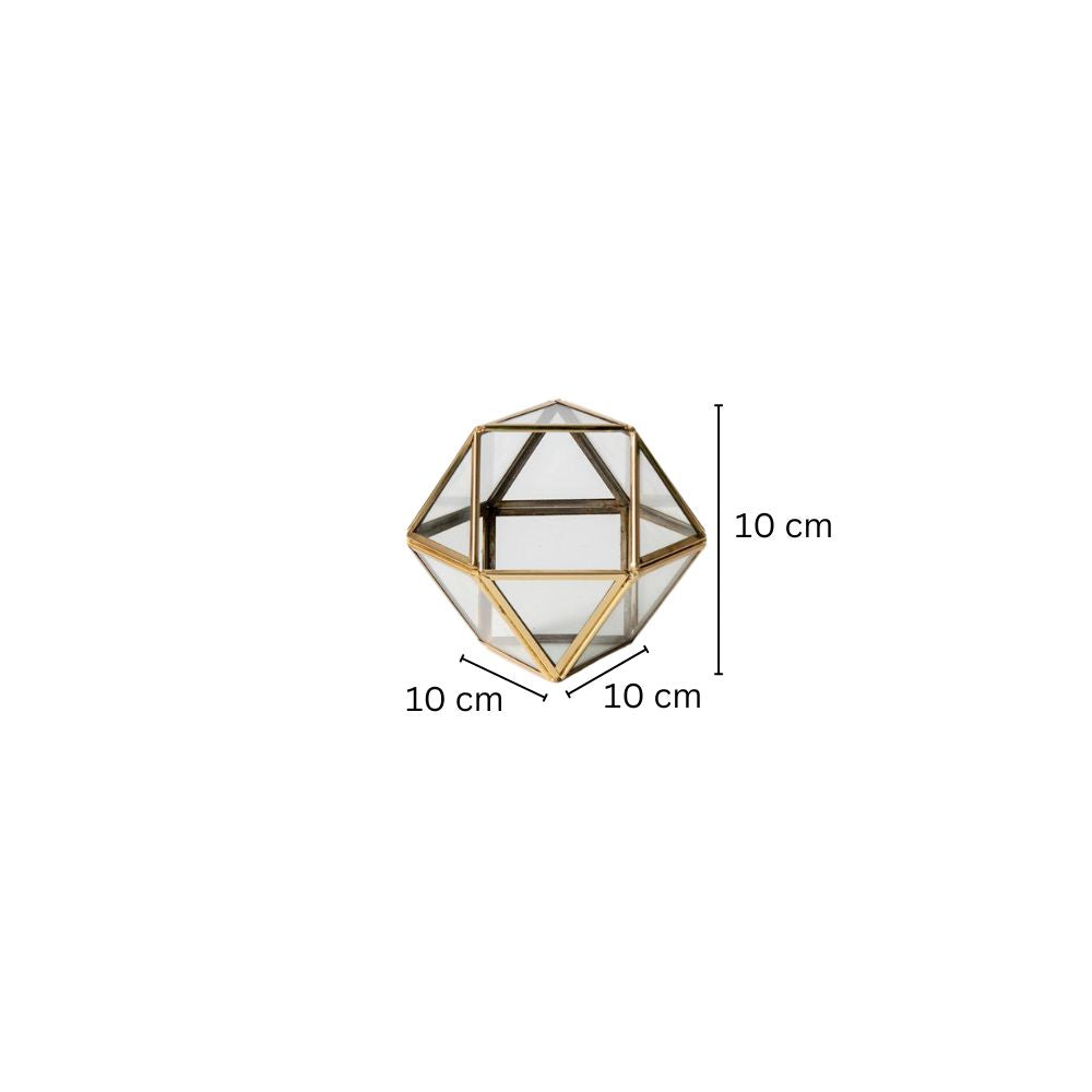 Prism Glass Tealight Holder - Gold