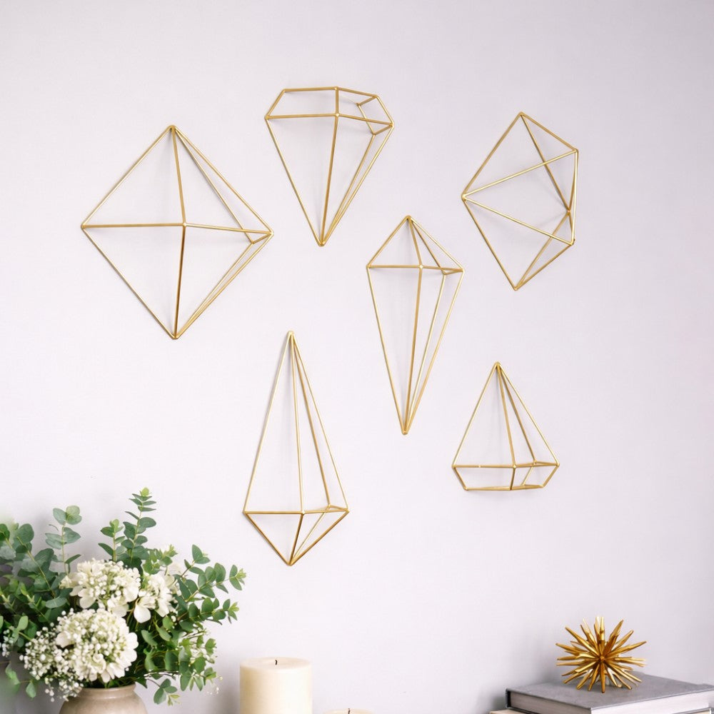 Prisma Wall Decor, Set of 6 - Brass