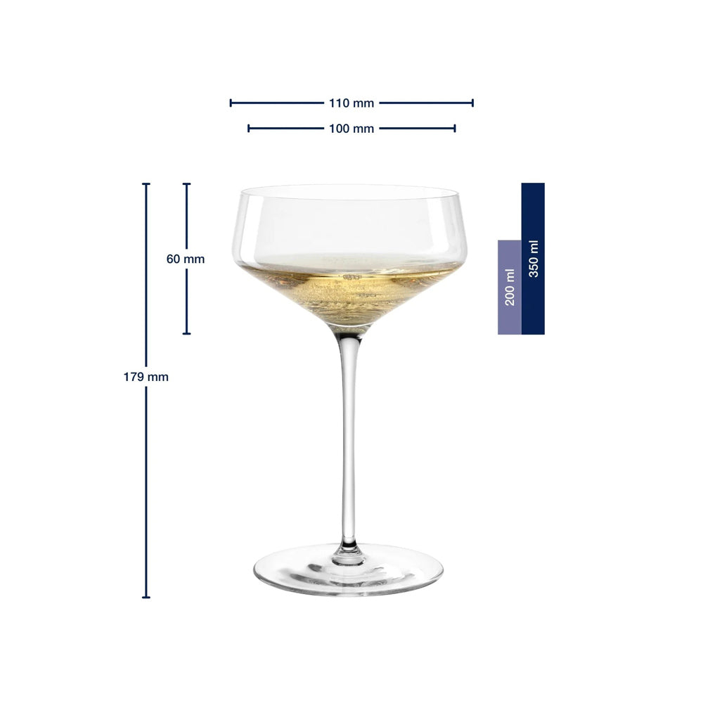 Puccini Champagne Glasses 350ml, Set of 6