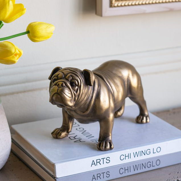 Pug Sculpture Medium - Dull Gold