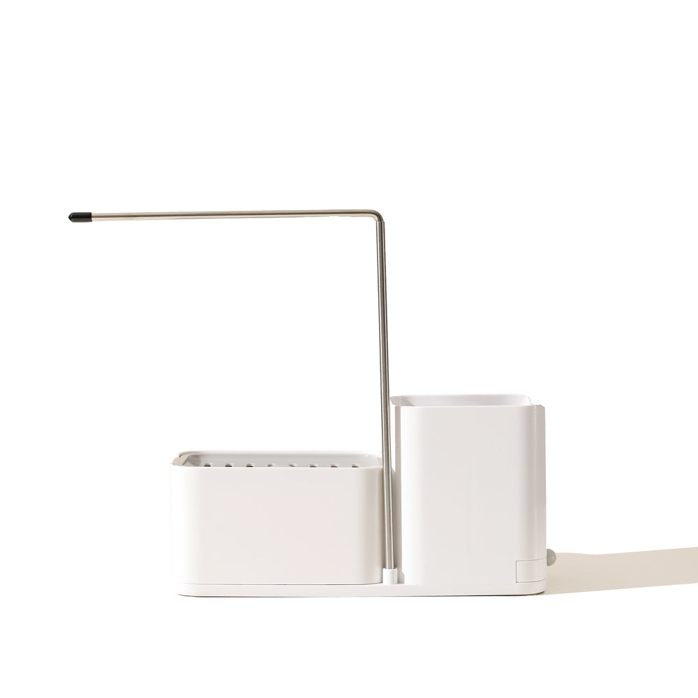 Purex Sink Organiser with Soap Dispenser & Towel Rack - White