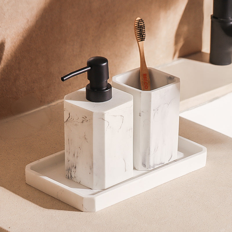 Puro 3-piece Bathroom Set - Marbled White