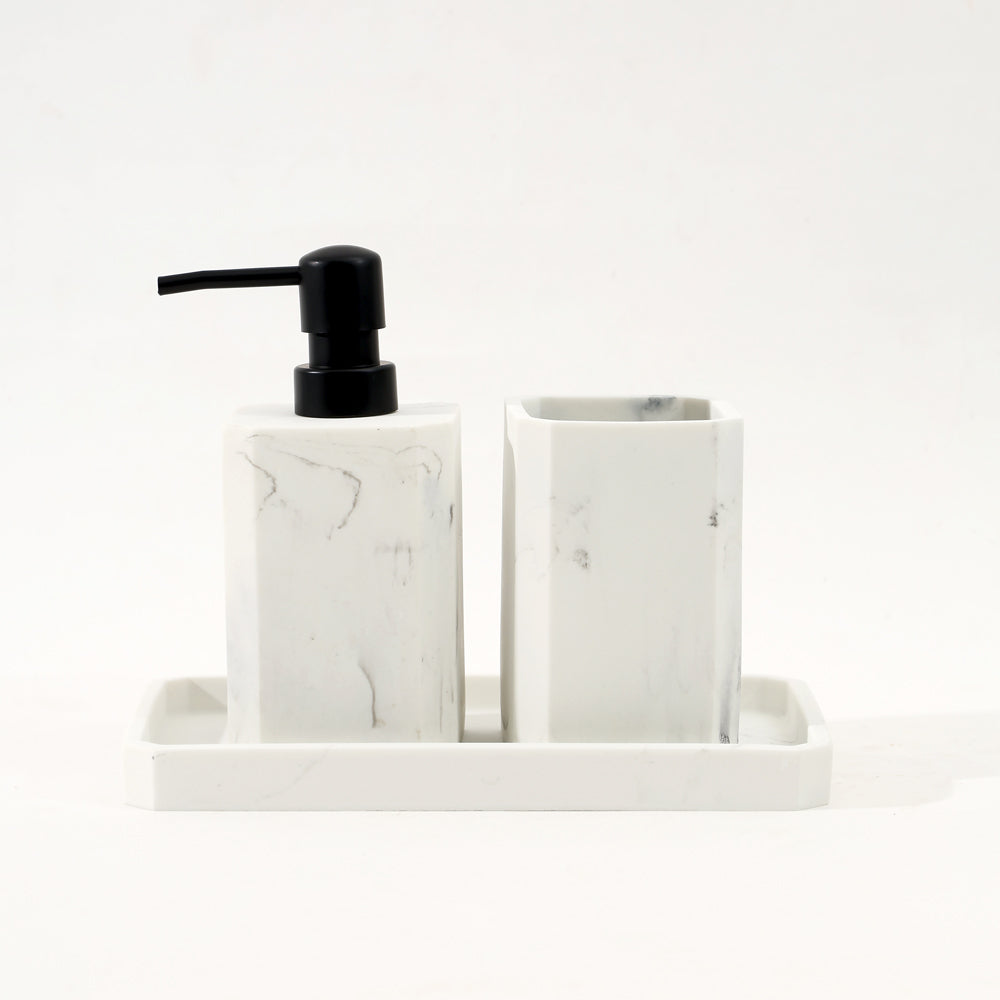 Puro 3-piece Bathroom Set - Marbled White