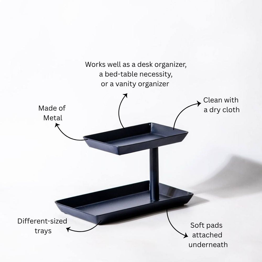 Quad 2-Tier Tray - Ink Blue