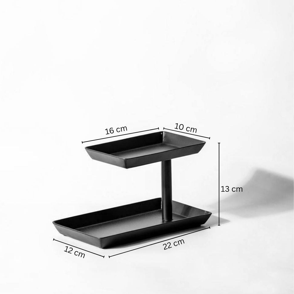 Quad 2-Tier Tray - Solid Black