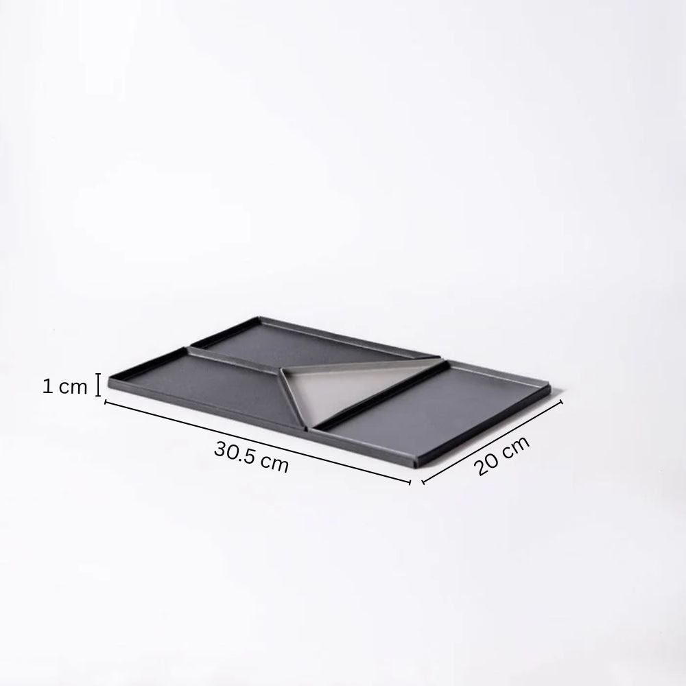 Quattro Metal Desk Tray Set - Black Grey