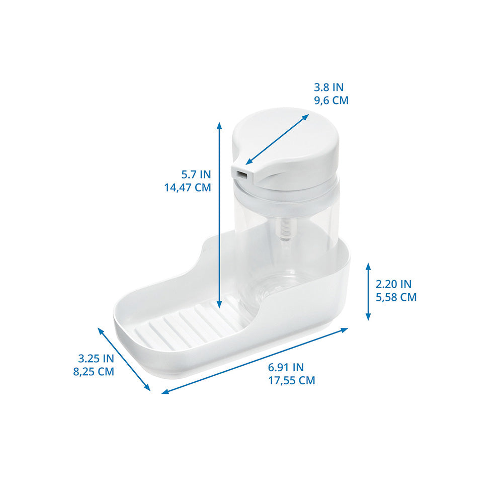 RPP Soap Pump with Tray - White