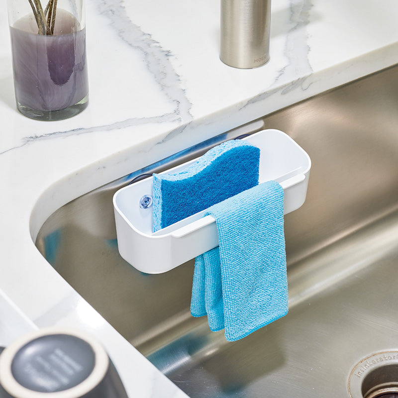 RPP Sink Caddy with Wash Cloth Holder - White