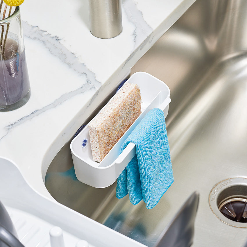 RPP Sink Caddy with Wash Cloth Holder - White