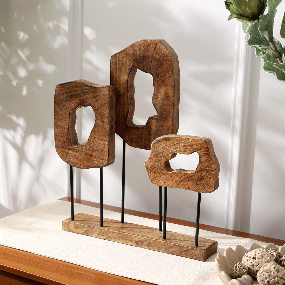 Rafale Mango Wood Sculpture Large - Natural Black