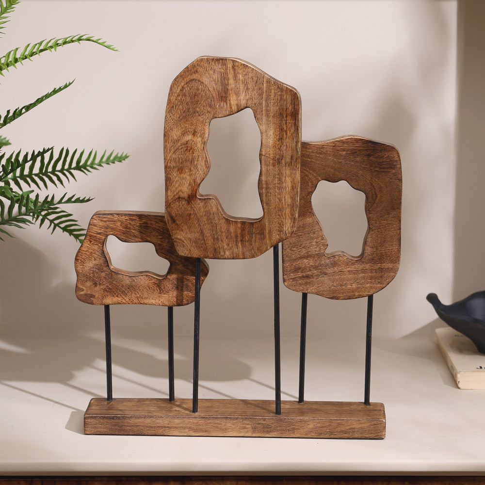 Rafale Mango Wood Sculpture Large - Natural Black