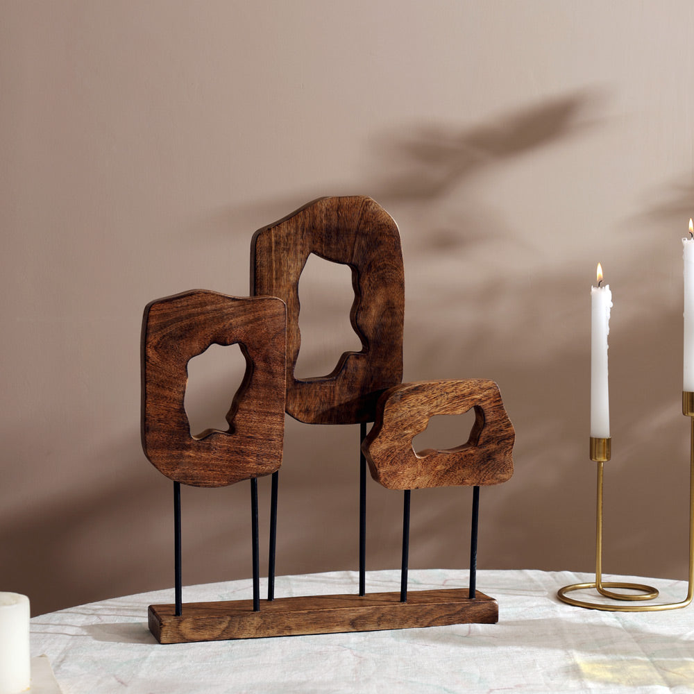 Rafale Mango Wood Sculpture Large - Natural Black