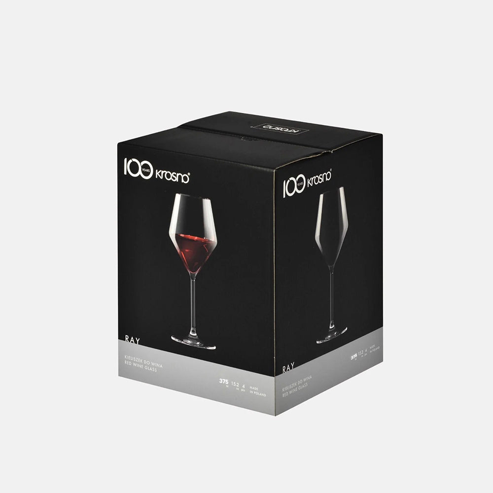 Ray Red Wine Glasses 375ml, Set of 4