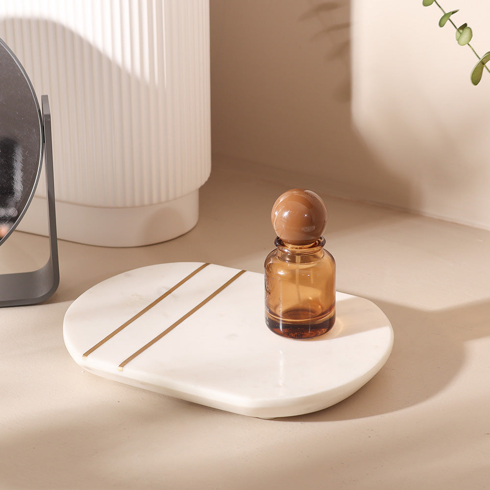 Raya Marble Valet Tray - White Gold