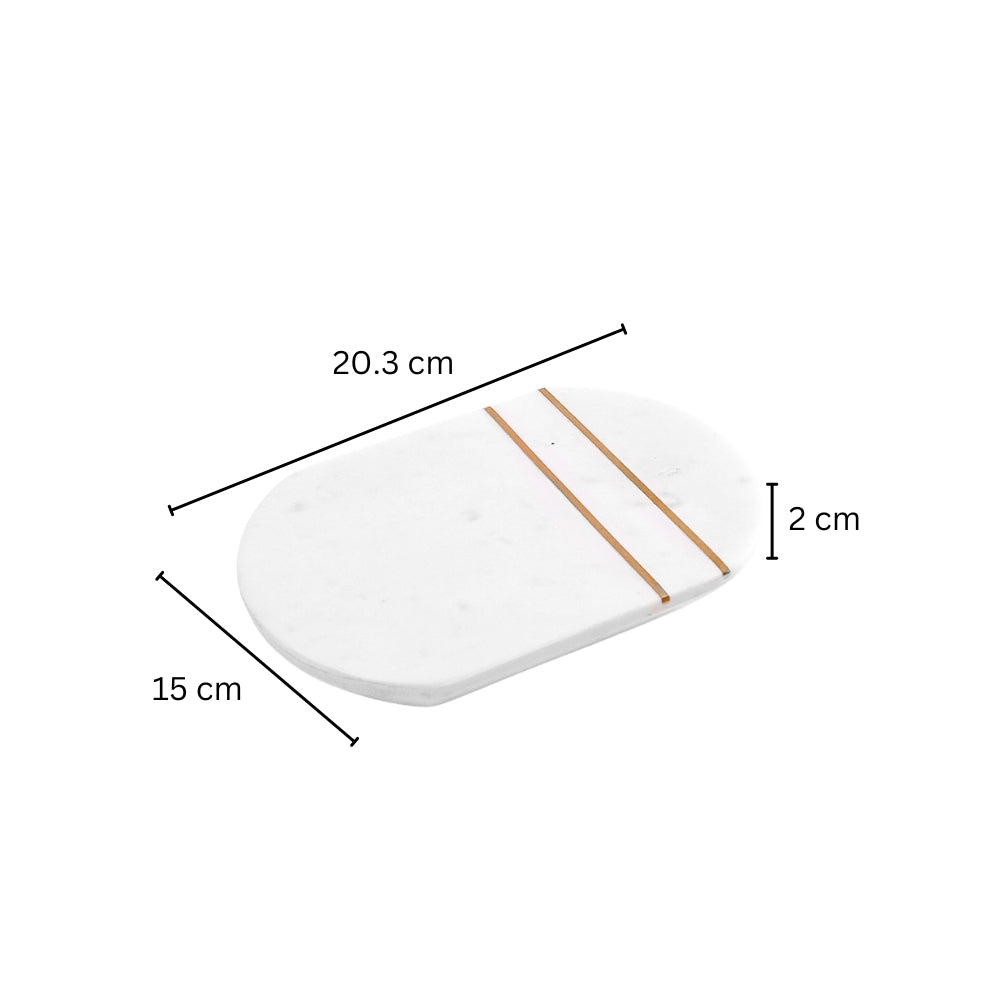 Raya Marble Valet Tray - White Gold
