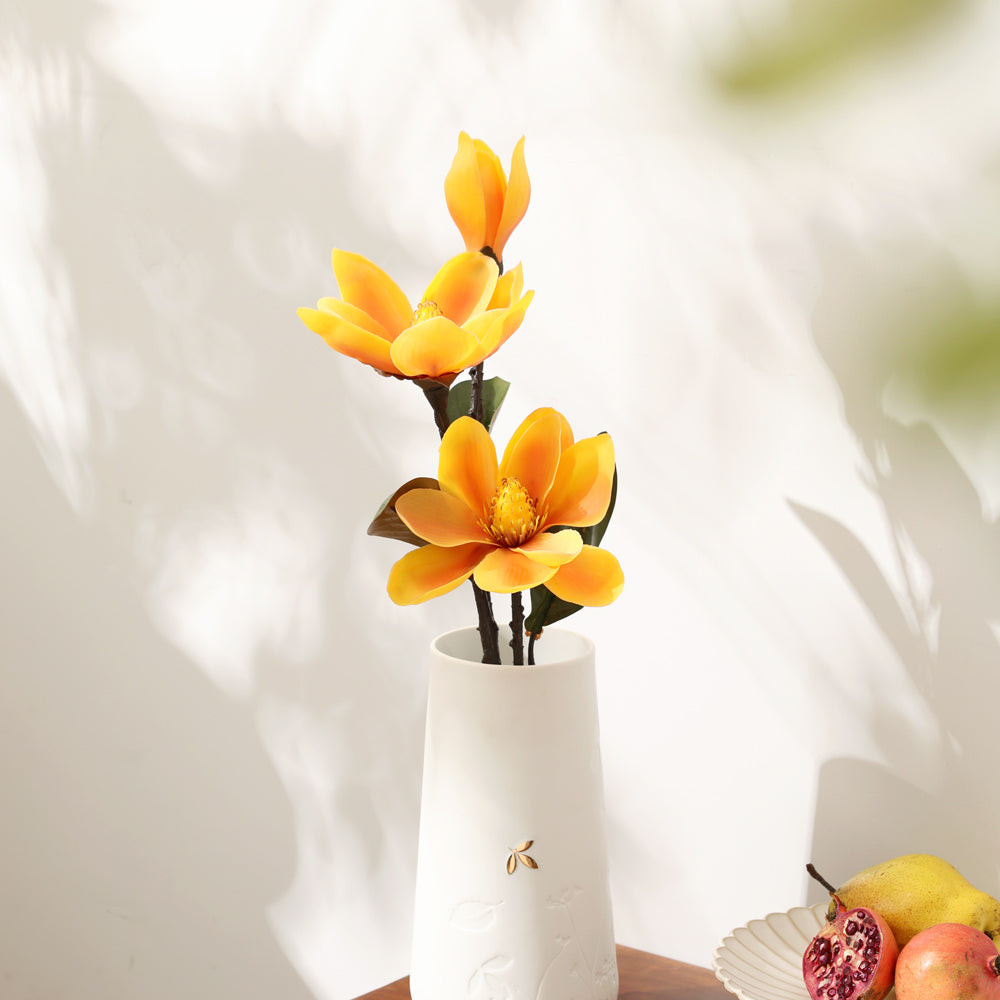 Real Touch Magnolia Faux Stem - Orange