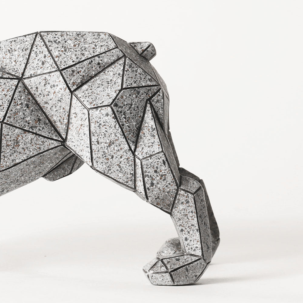 Rebel Patterned Bulldog Sculpture - Grey