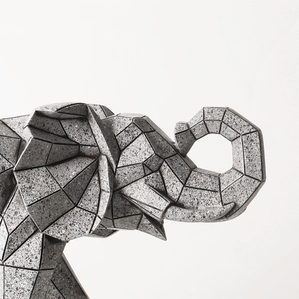 Rebel Patterned Elephant Sculpture - Grey