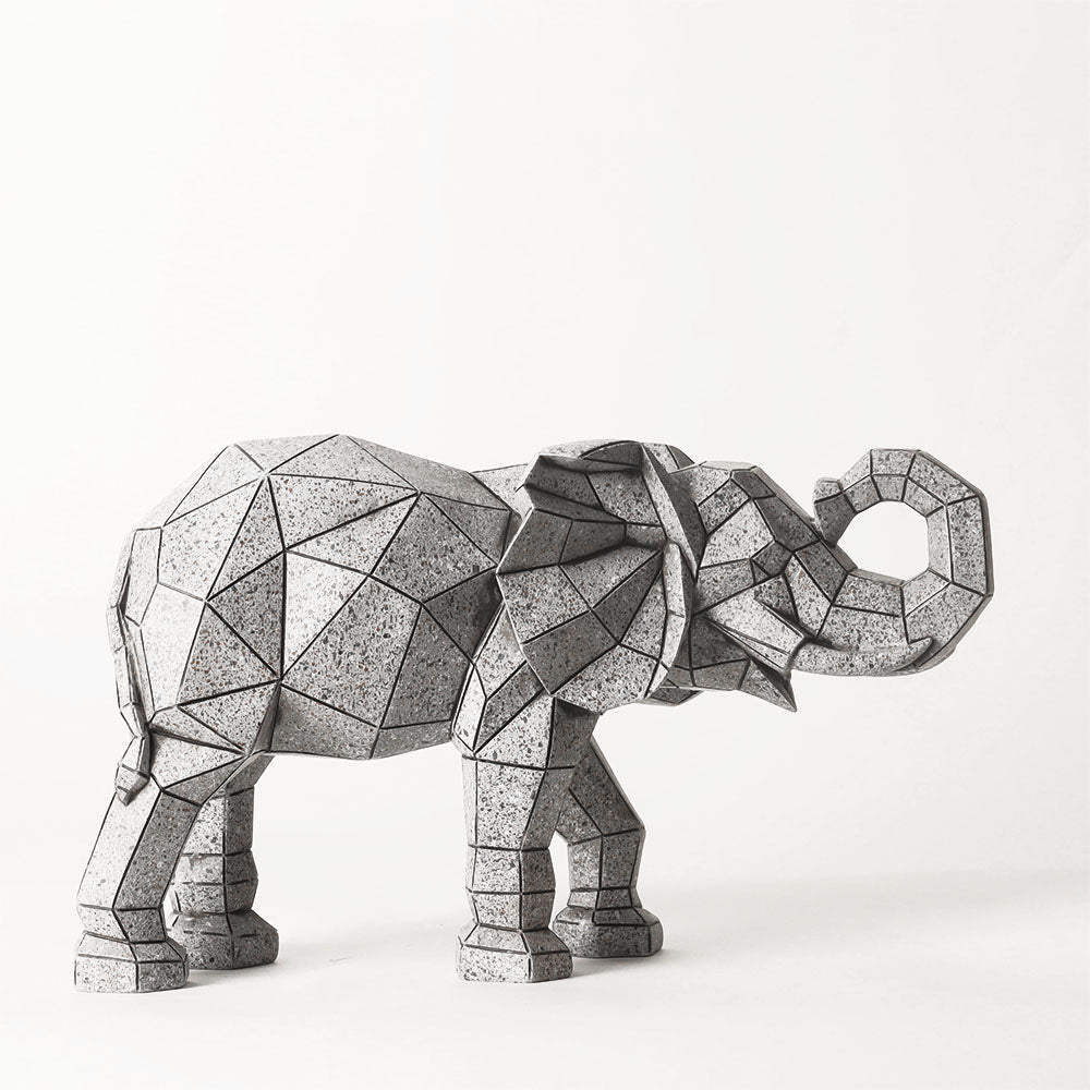 Rebel Patterned Elephant Sculpture - Grey