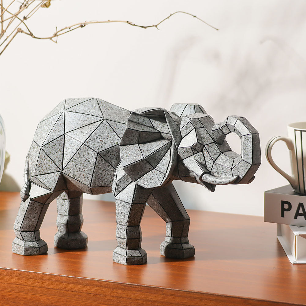 Rebel Patterned Elephant Sculpture - Grey