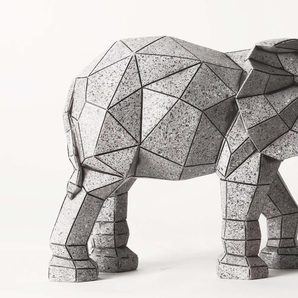 Rebel Patterned Elephant Sculpture - Grey