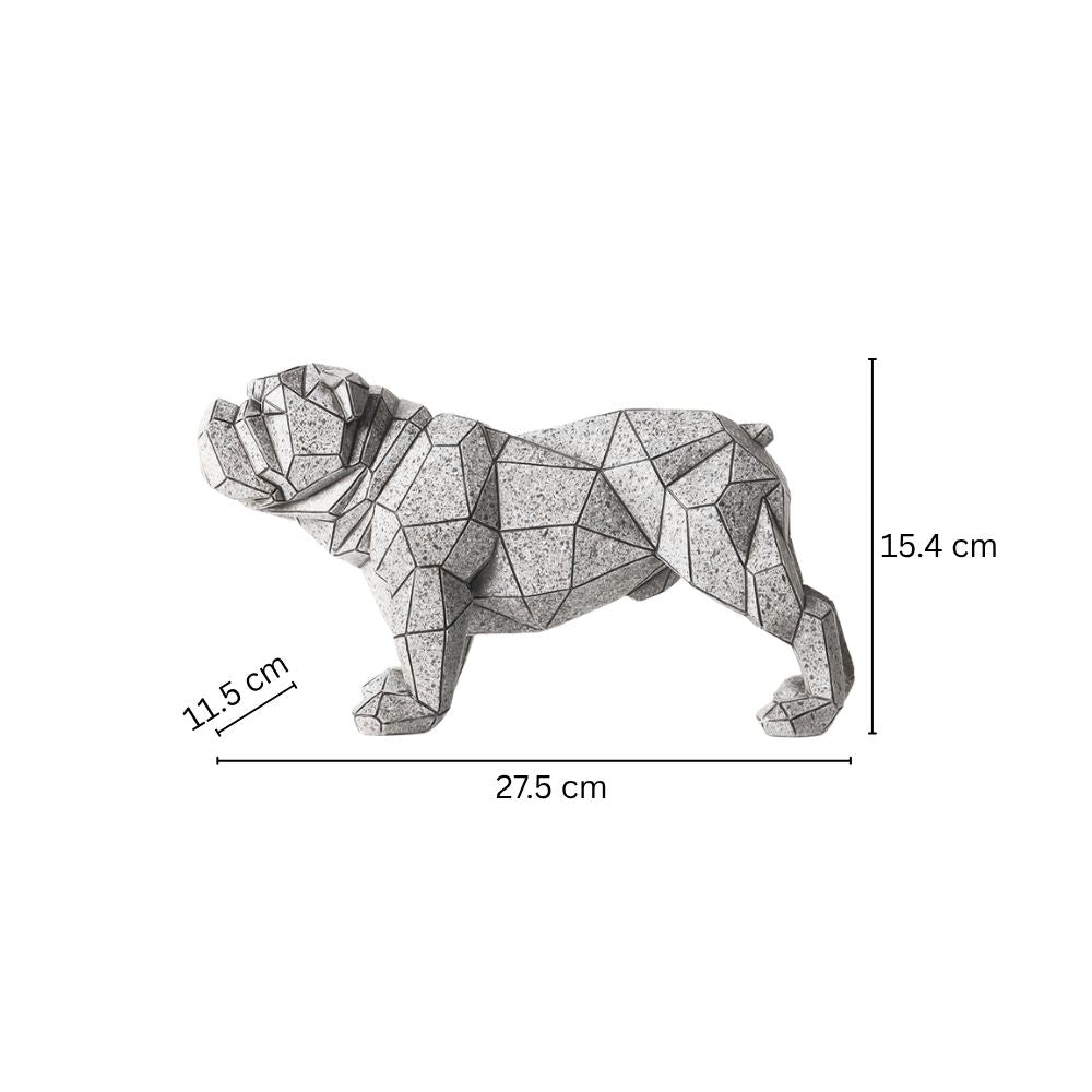 Rebel Patterned Bulldog Sculpture - Grey