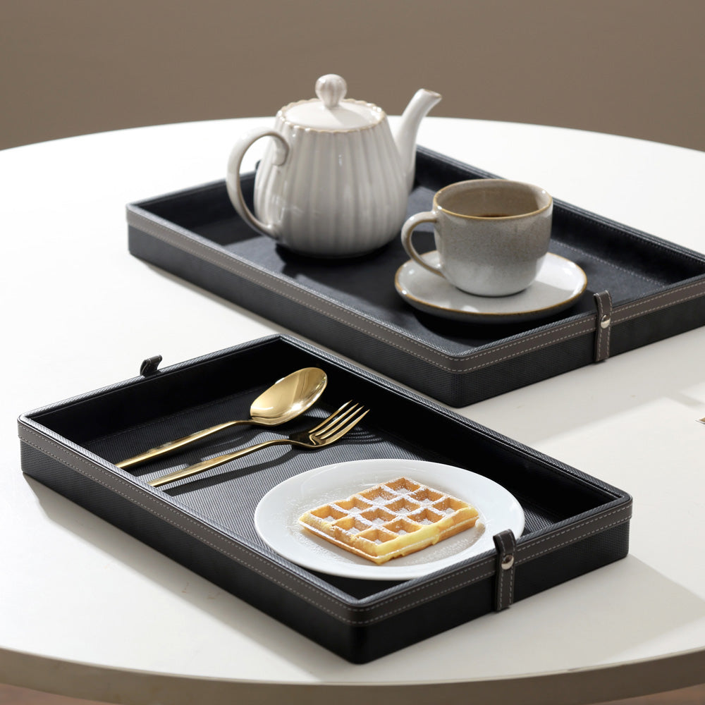 Devon Decorative Trays, Set of 2 - Black