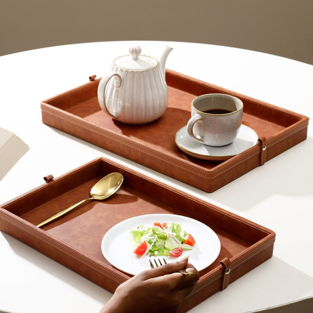 Devon Decorative Trays, Set of 2 - Umber