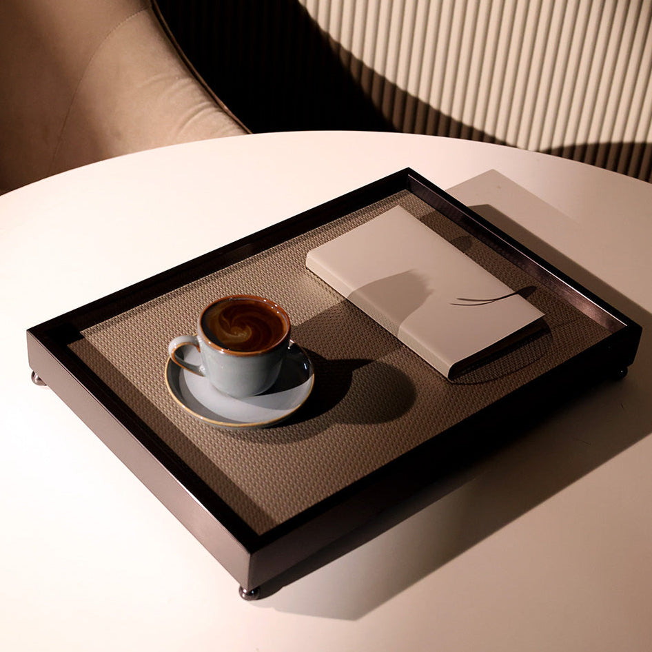 Elyx Raised Decorative Tray - Dark Grey