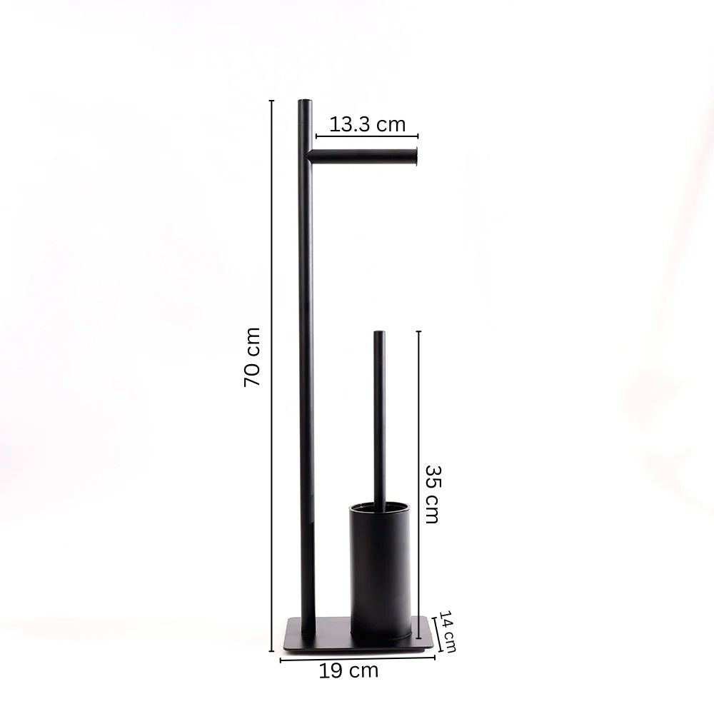 Reed Toilet Brush and Roll Holder - Black